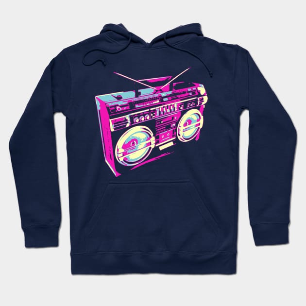 80s Boombox Pop Art Hoodie by Nerd_art